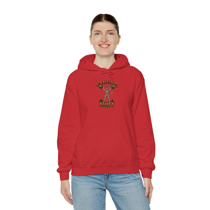 Graveyard Shift — Skeleton Weightlifter Front Print Hoodie | Ascensum Wear