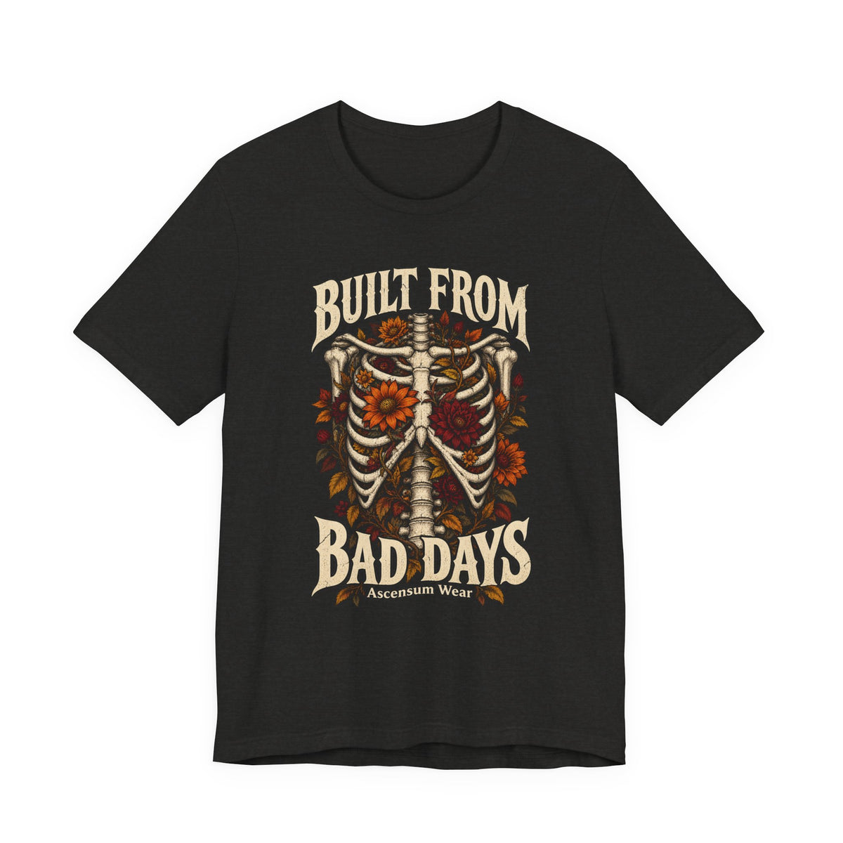 Bullet From Bad Days — Skeleton Flowers Halloween Tee | Ascensum Wear