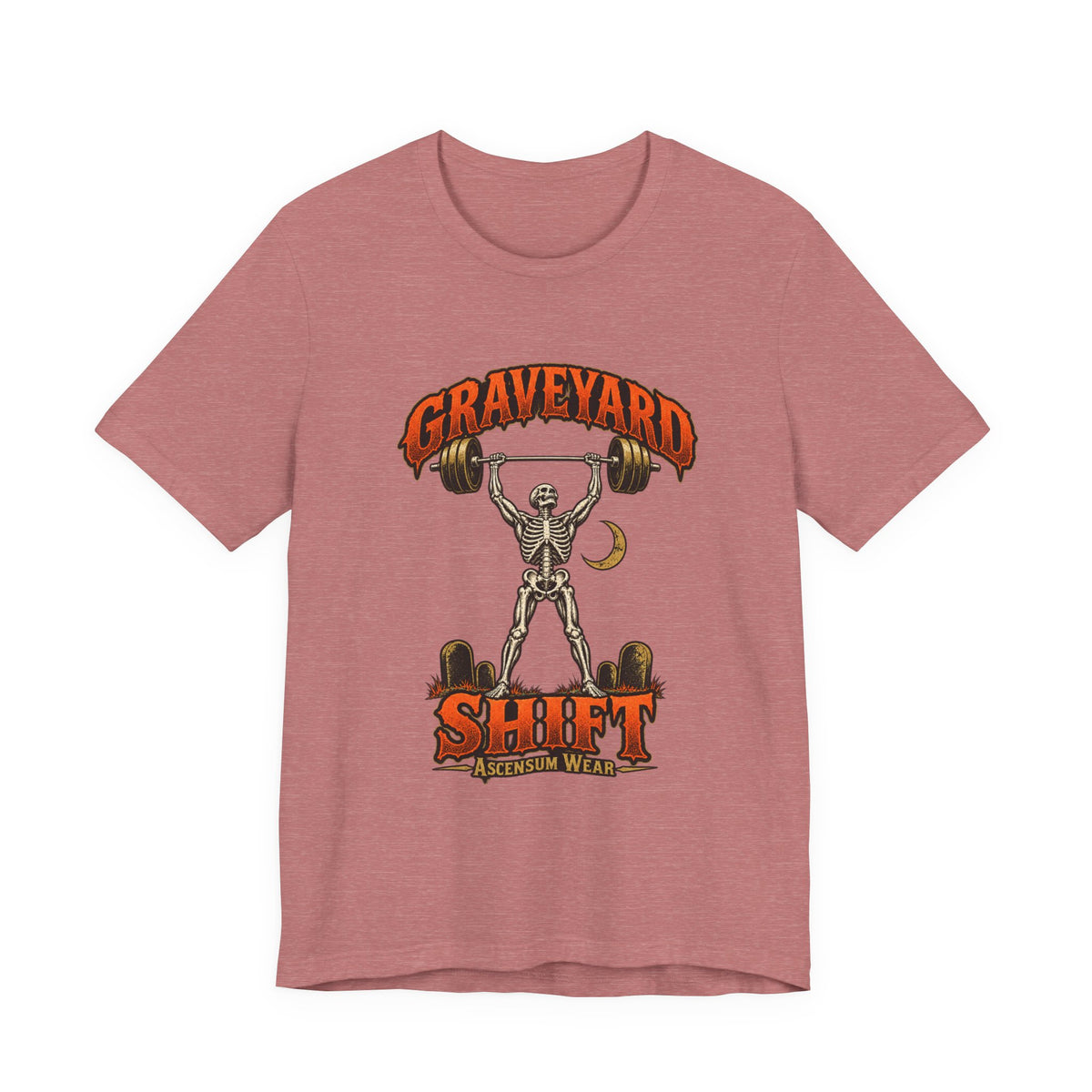 Graveyard Shift — Skeleton Weightlifter Front Print Tee | Ascensum Wear