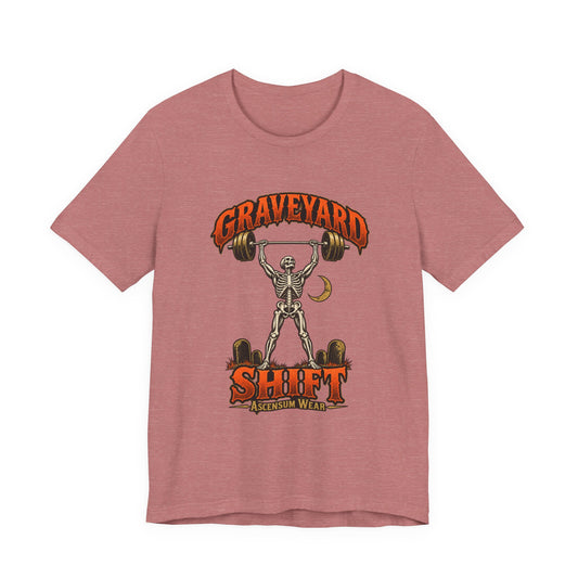Graveyard Shift — Skeleton Weightlifter Front Print Tee | Ascensum Wear