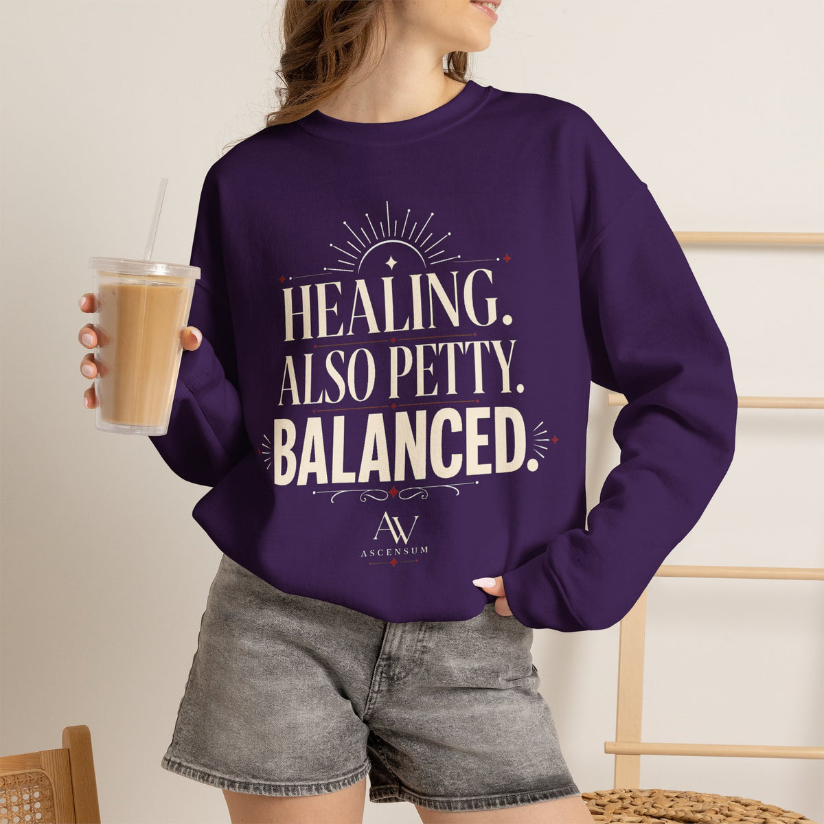 Healing. Also Pretty. Balanced. — Women's Empowerment Crewneck | Ascensum Wear