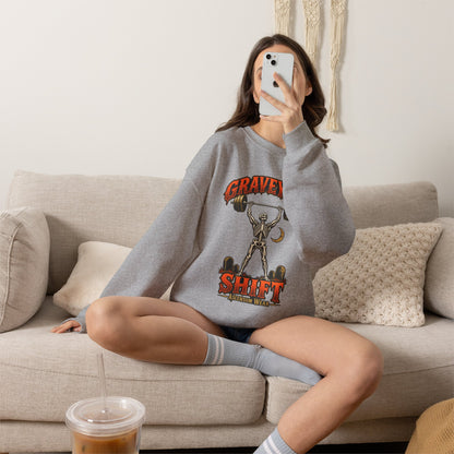 Graveyard Shift — Skeleton Weightlifter Front Print Crewneck | Ascensum Wear
