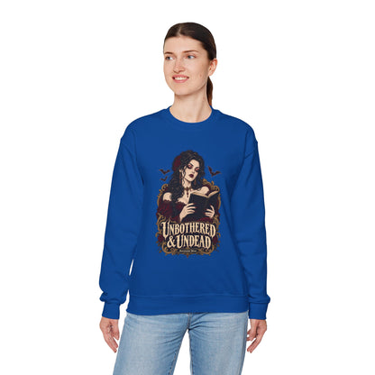 Unbothered & Undead — Women's Gothic Halloween Crewneck | Ascensum Wear