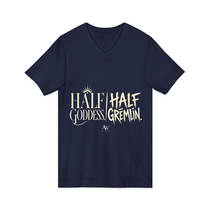 Half Goddess, Half Gremlin | Women's Empowerment V Neck