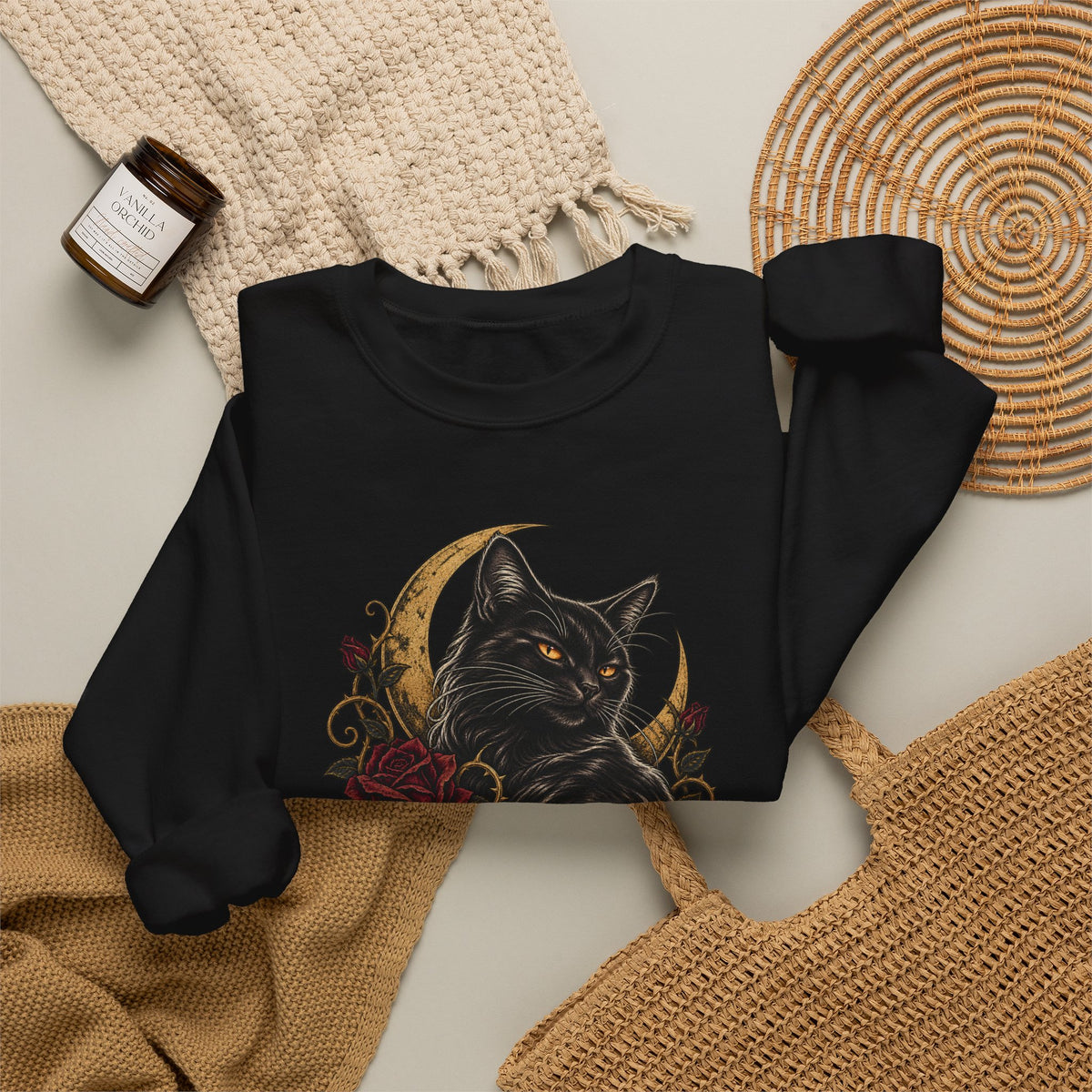 Sweet But Sinister — Black Cat Halloween Crewneck | Ascensum Wear