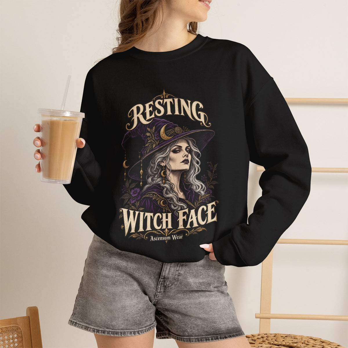 Resting Witch Face — Halloween Unisex Crewneck | Ascensum Wear