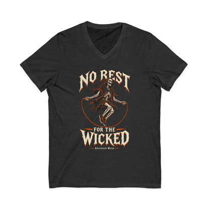 No Rest for the Wicked — Halloween Unisex V Neck | Ascensum Wear