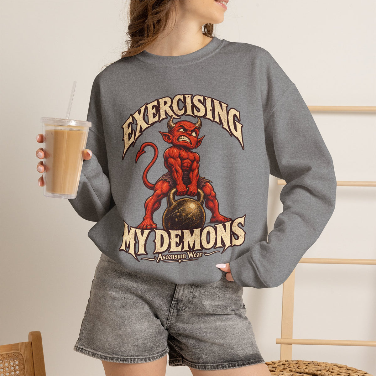Exercising My Demons — Halloween Unisex Crewneck | Ascensum Wear