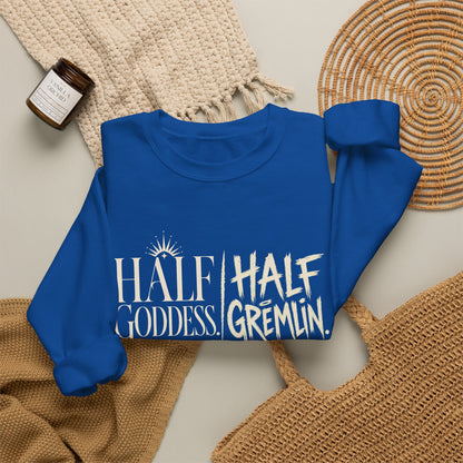 Half Goddess, Half Gremlin — Women's Empowerment Crewneck | Ascensum Wear