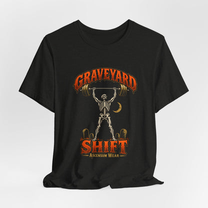 Graveyard Shift — Skeleton Weightlifter Front Print Tee | Ascensum Wear