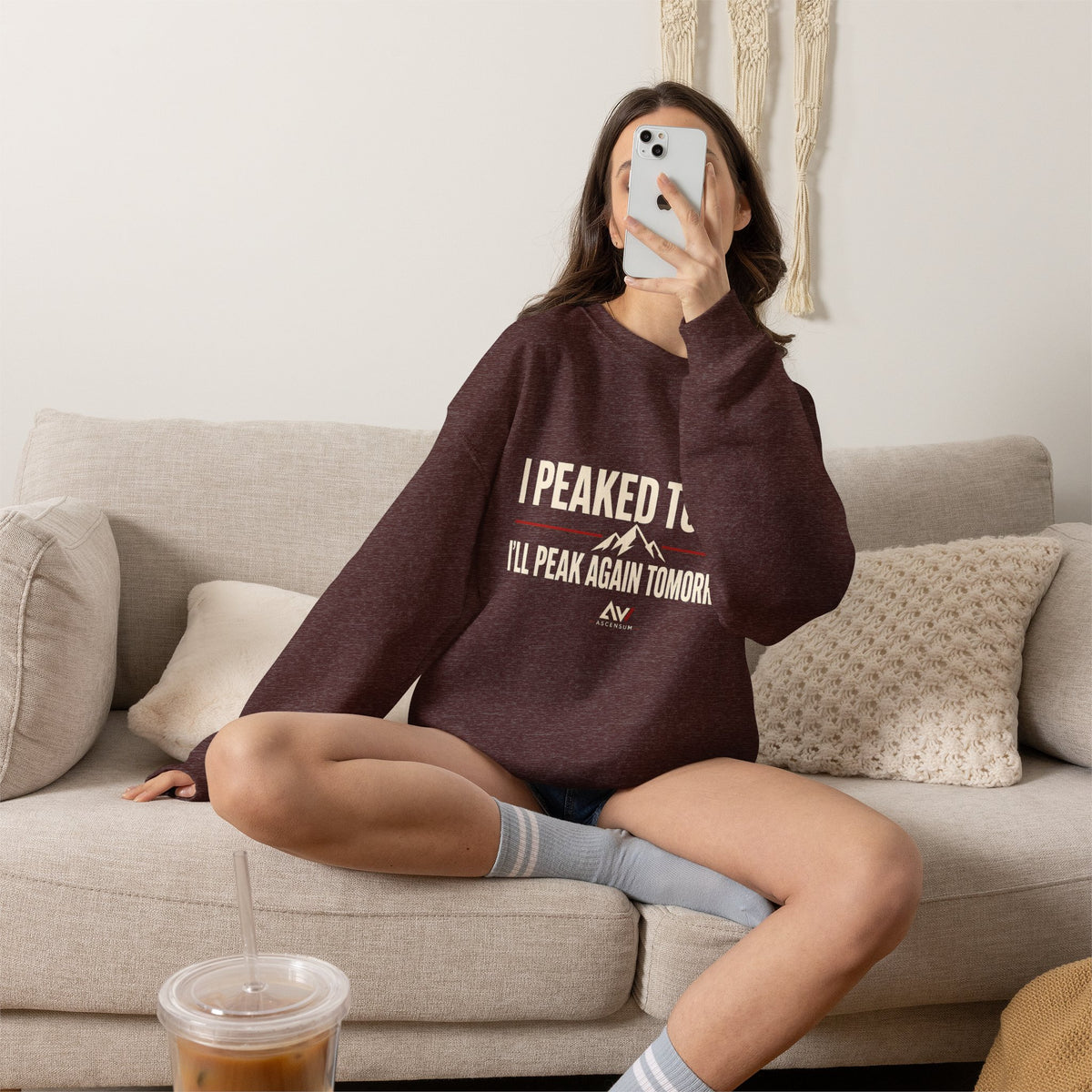 I Peaked Today — Women's Empowerment Crewneck | Ascensum Wear