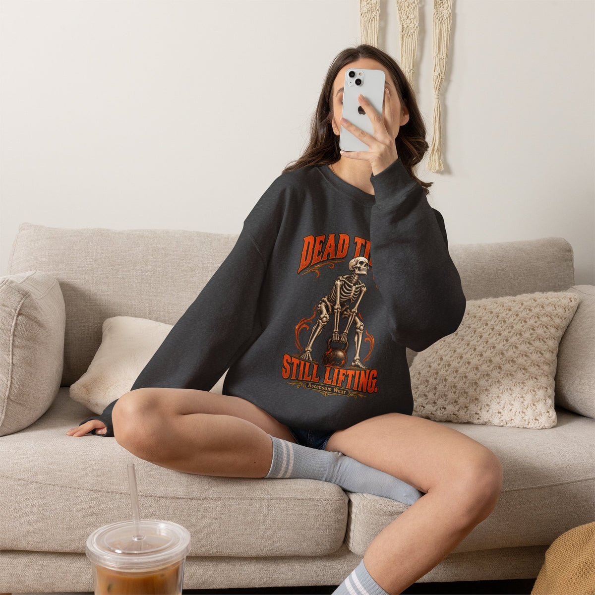 Dead Tired Still Lifting — Halloween Fitness Unisex Crewneck | Ascensum Wear
