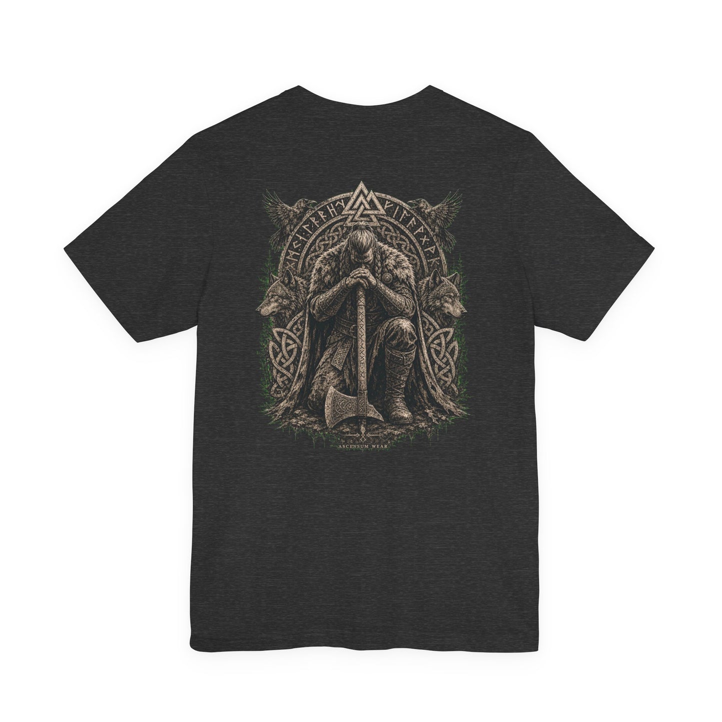 Ascension Kneeling — Norse Back Print T-Shirt | Ascensum Wear