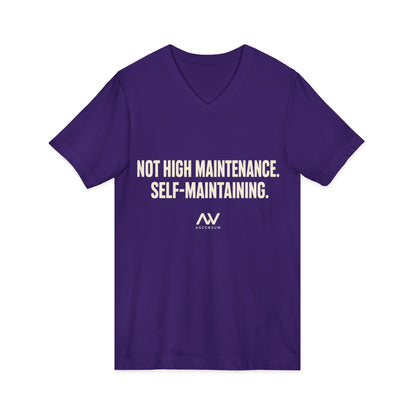 Not High Maintenance, Self-Maintaining | Women's Empowerment V-Neck Tee