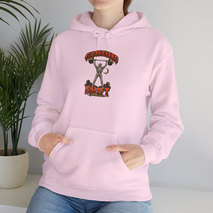 Graveyard Shift — Skeleton Weightlifter Front Print Hoodie | Ascensum Wear