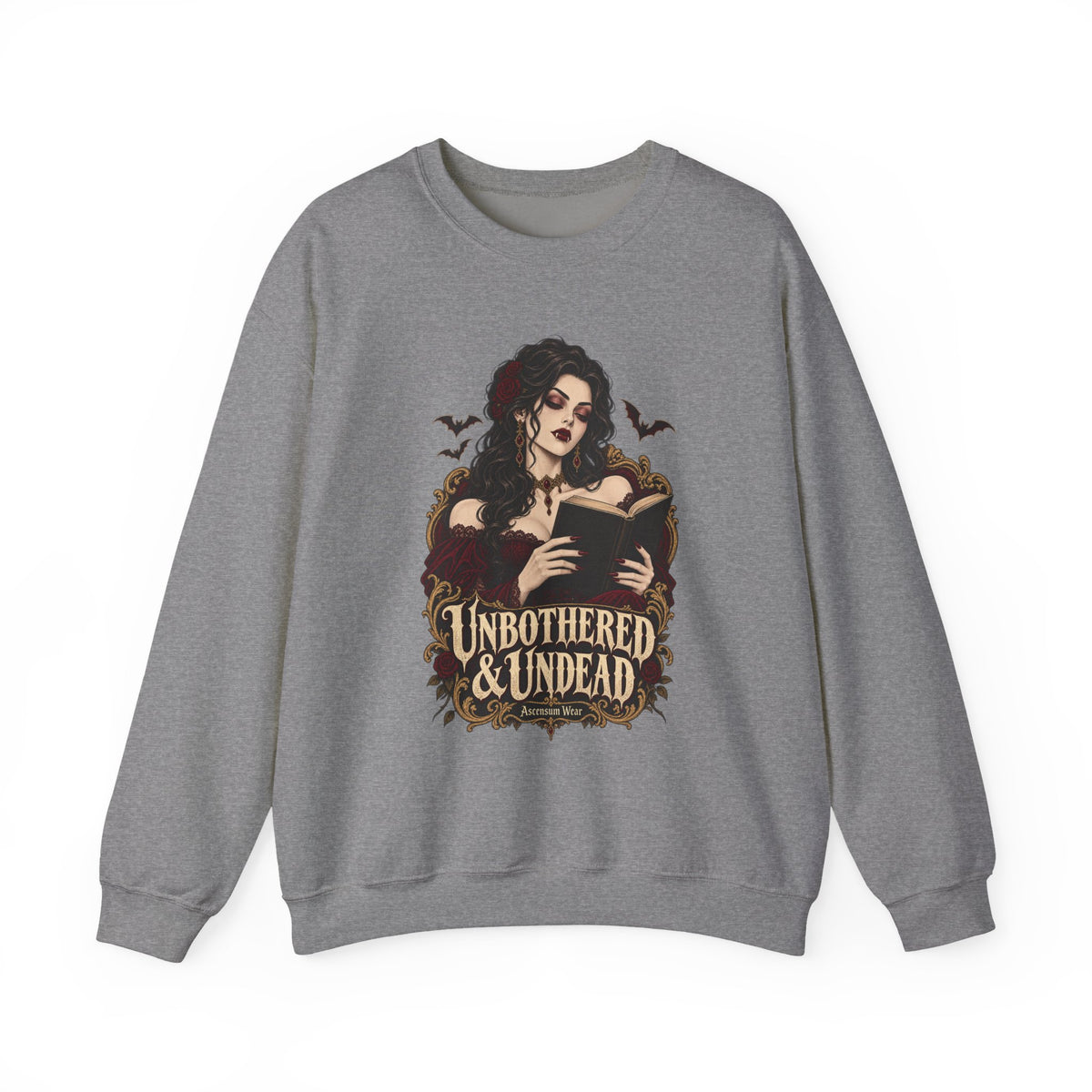 Unbothered & Undead — Women's Gothic Halloween Crewneck | Ascensum Wear