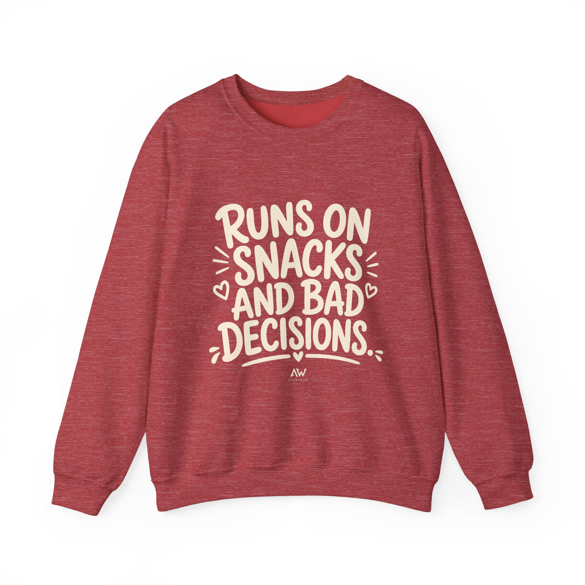 Runs On Snacks And Bad Decisions — Women's Empowerment Crewneck | Ascensum Wear