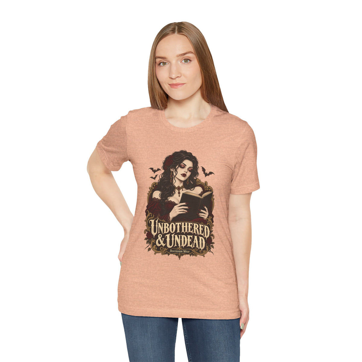 Unbothered & Undead — Women's Gothic Halloween Tee | Ascensum Wear