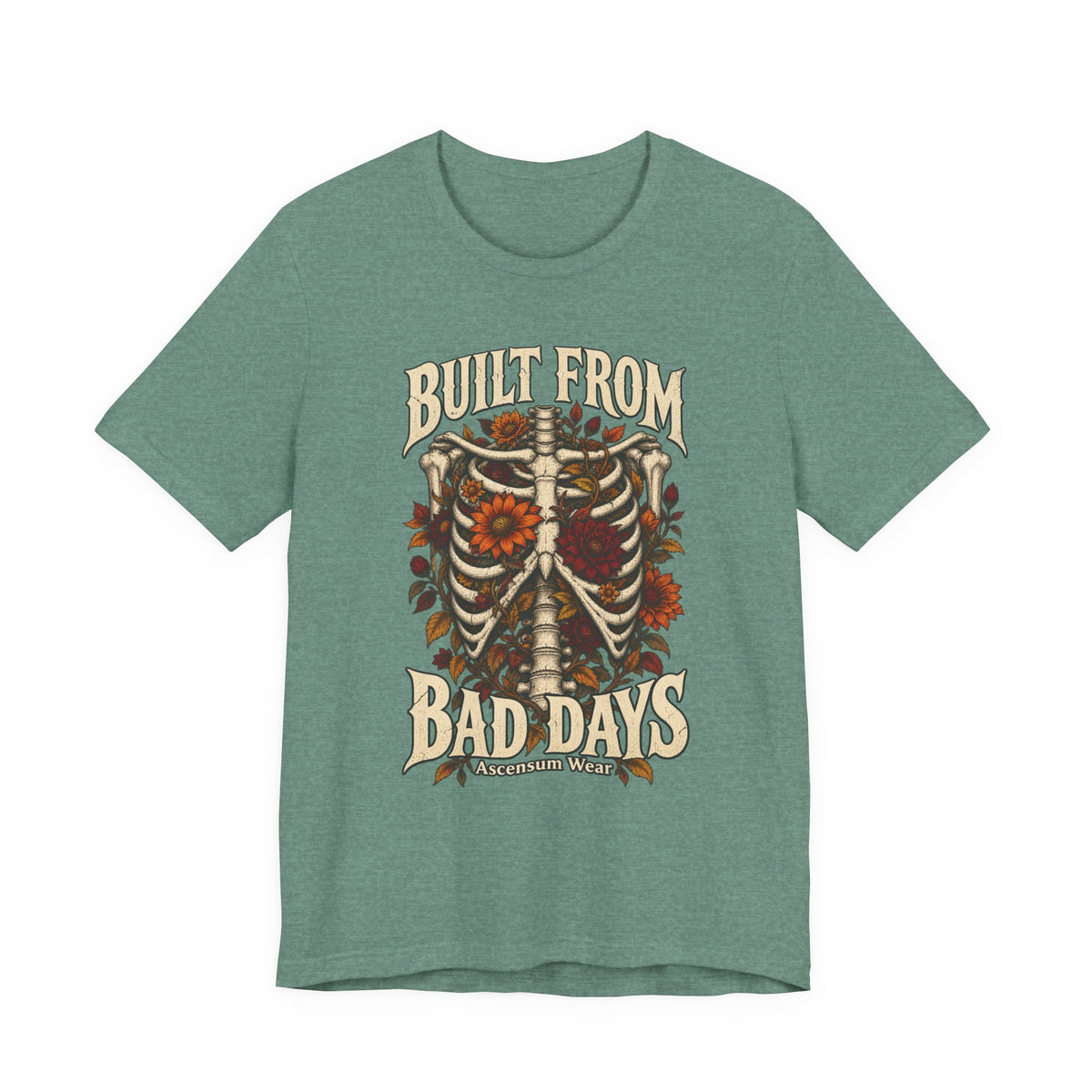 Bullet From Bad Days — Skeleton Flowers Halloween Tee | Ascensum Wear