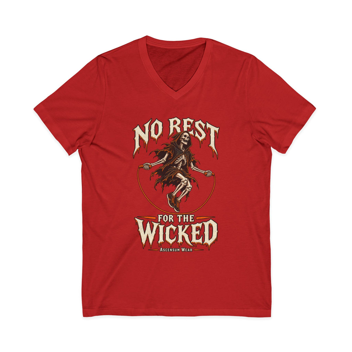 No Rest for the Wicked — Halloween Unisex V Neck | Ascensum Wear