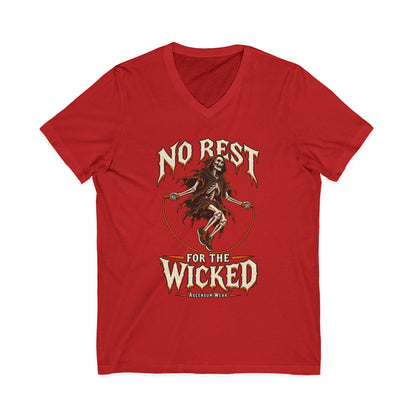No Rest for the Wicked — Halloween Unisex V Neck | Ascensum Wear