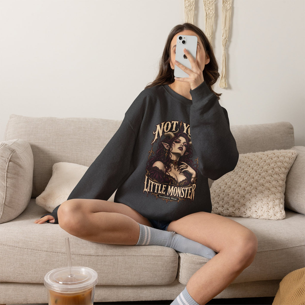 Not Your Little Monster — Halloween Graphic Crewneck | Ascensum Wear