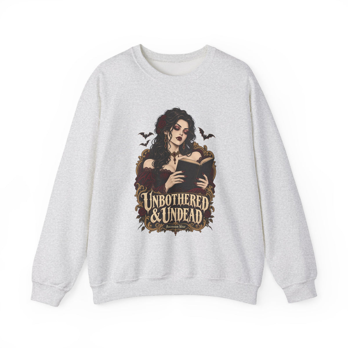 Unbothered & Undead — Women's Gothic Halloween Crewneck | Ascensum Wear