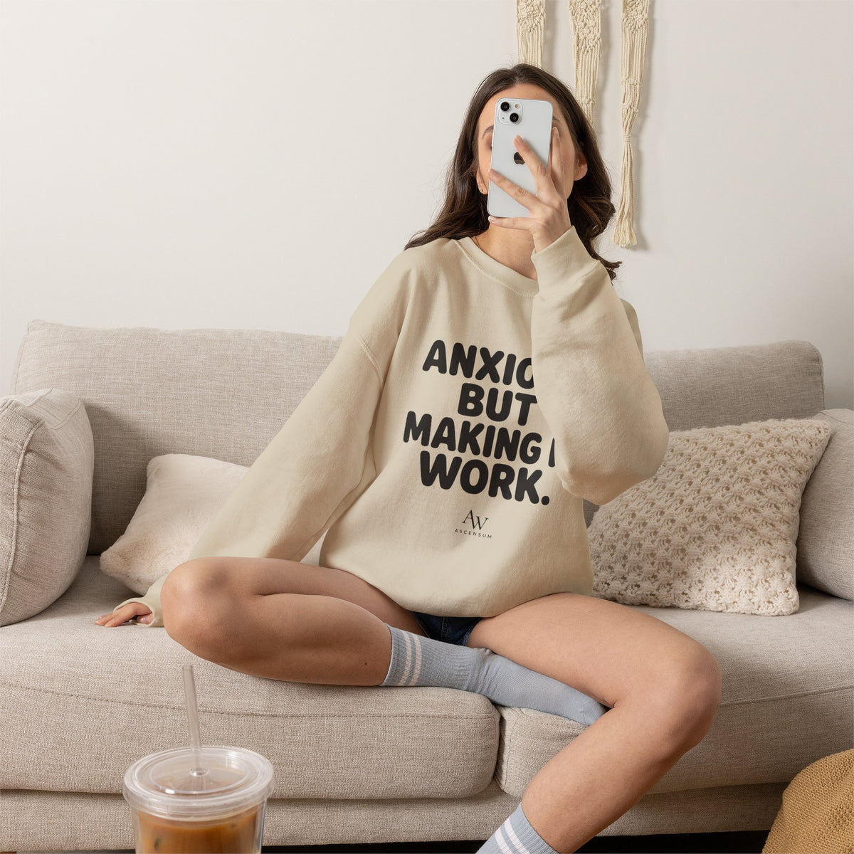 Anxious But Making It Work — Women's Empowerment Crewneck | Ascensum