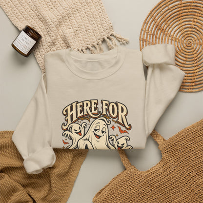 Here for the Boos — Vintage Ghost Trio Unisex Crewneck | Ascensum Wear