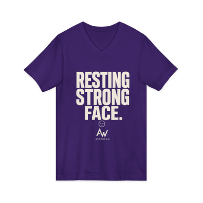 Resting Strong Face V Neck | Women's Empowerment Tee