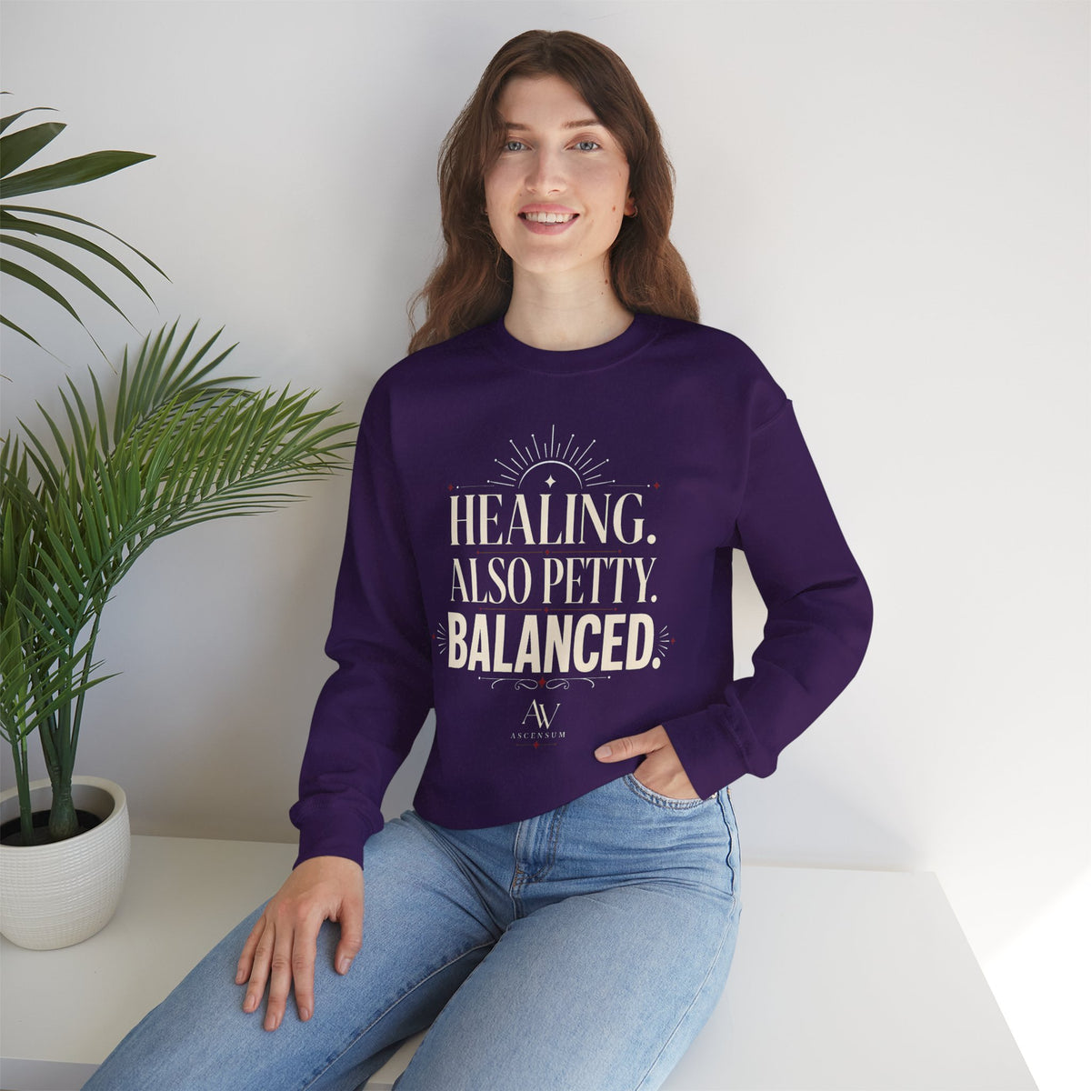 Healing. Also Pretty. Balanced. — Women's Empowerment Crewneck | Ascensum Wear