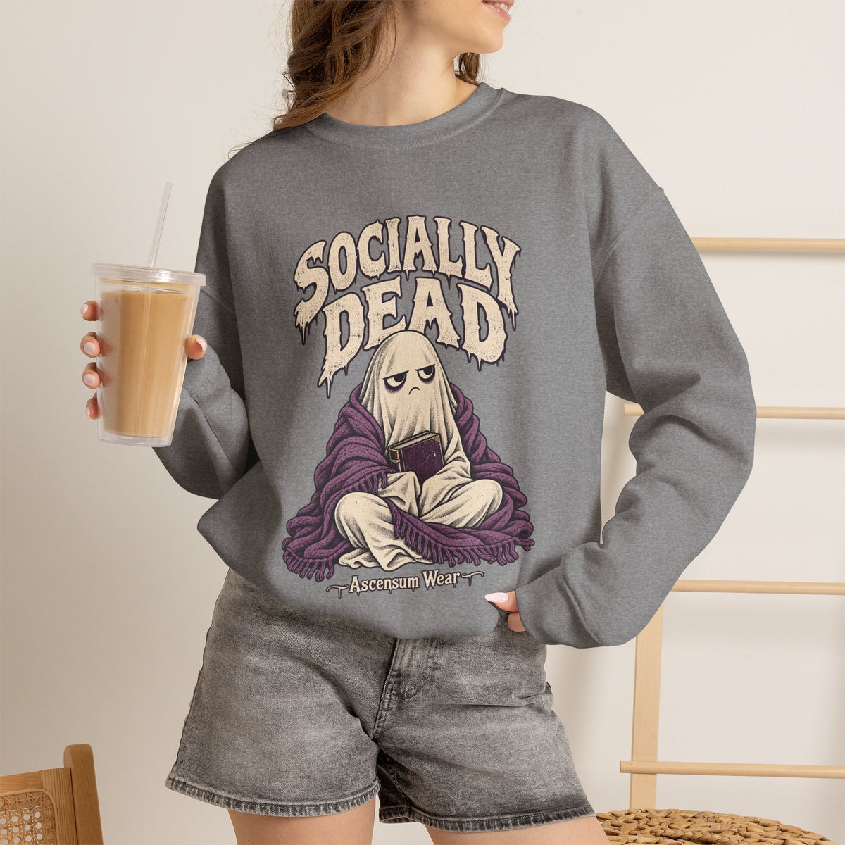 Socially Dead — Halloween Unisex Crewneck | Ascensum Wear