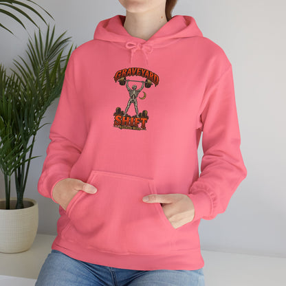 Graveyard Shift — Skeleton Weightlifter Front Print Hoodie | Ascensum Wear