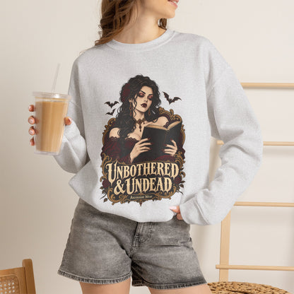 Unbothered & Undead — Women's Gothic Halloween Crewneck | Ascensum Wear
