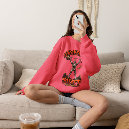 Graveyard Shift — Skeleton Weightlifter Front Print Crewneck | Ascensum Wear