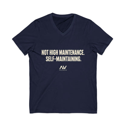Not High Maintenance, Self-Maintaining | Women's Empowerment V-Neck Tee
