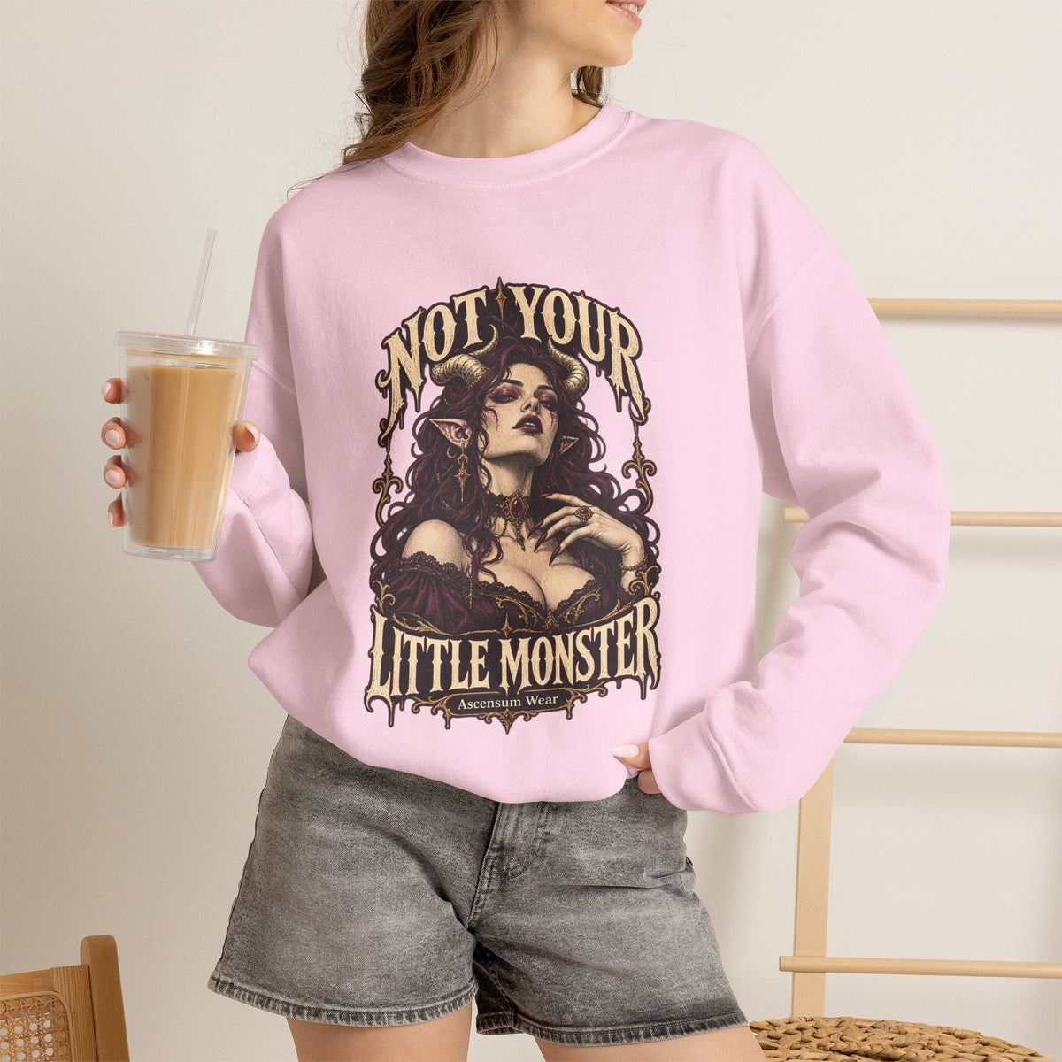 Not Your Little Monster — Halloween Graphic Crewneck | Ascensum Wear