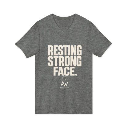 Resting Strong Face V Neck | Women's Empowerment Tee