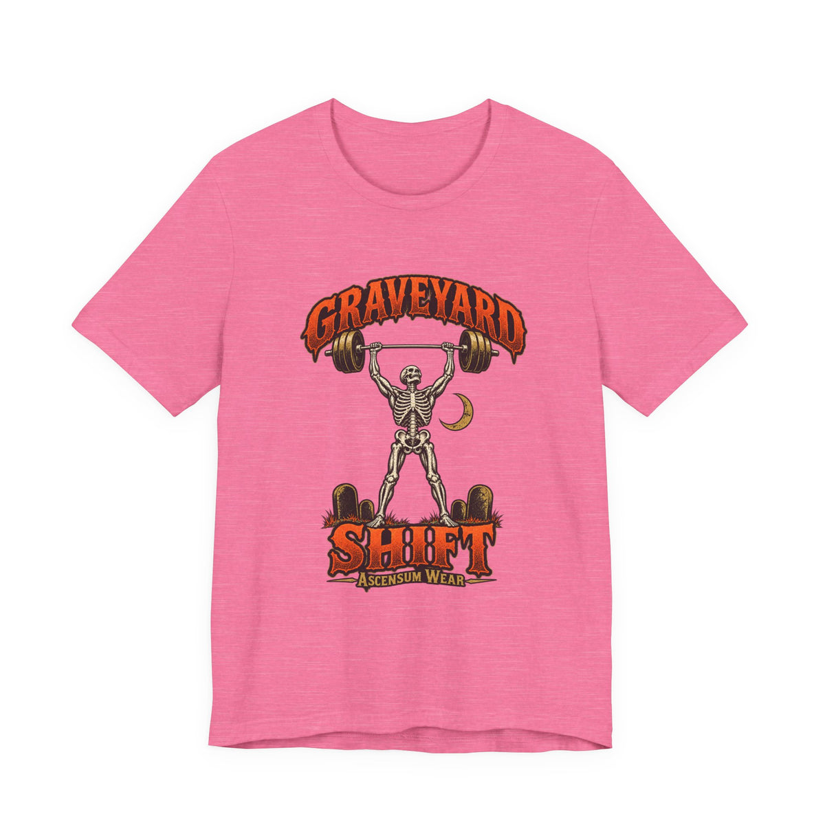 Graveyard Shift — Skeleton Weightlifter Front Print Tee | Ascensum Wear