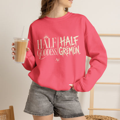 Half Goddess, Half Gremlin — Women's Empowerment Crewneck | Ascensum Wear