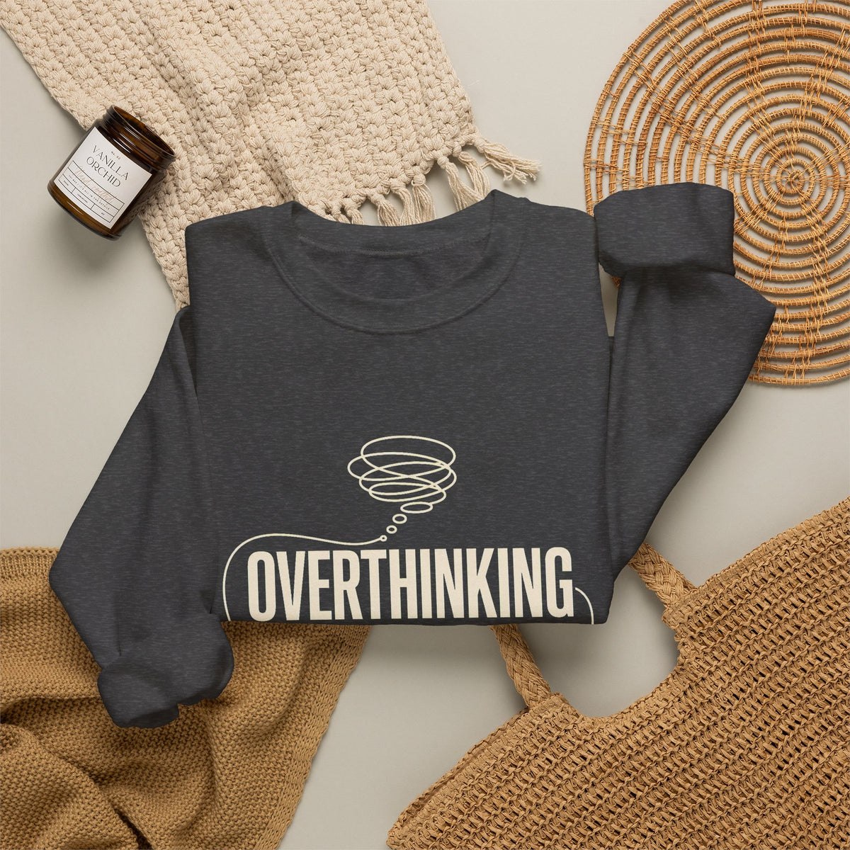 Overthinking Is My Cardio — Women's Empowerment Back Print Crewneck | Ascensum Wear