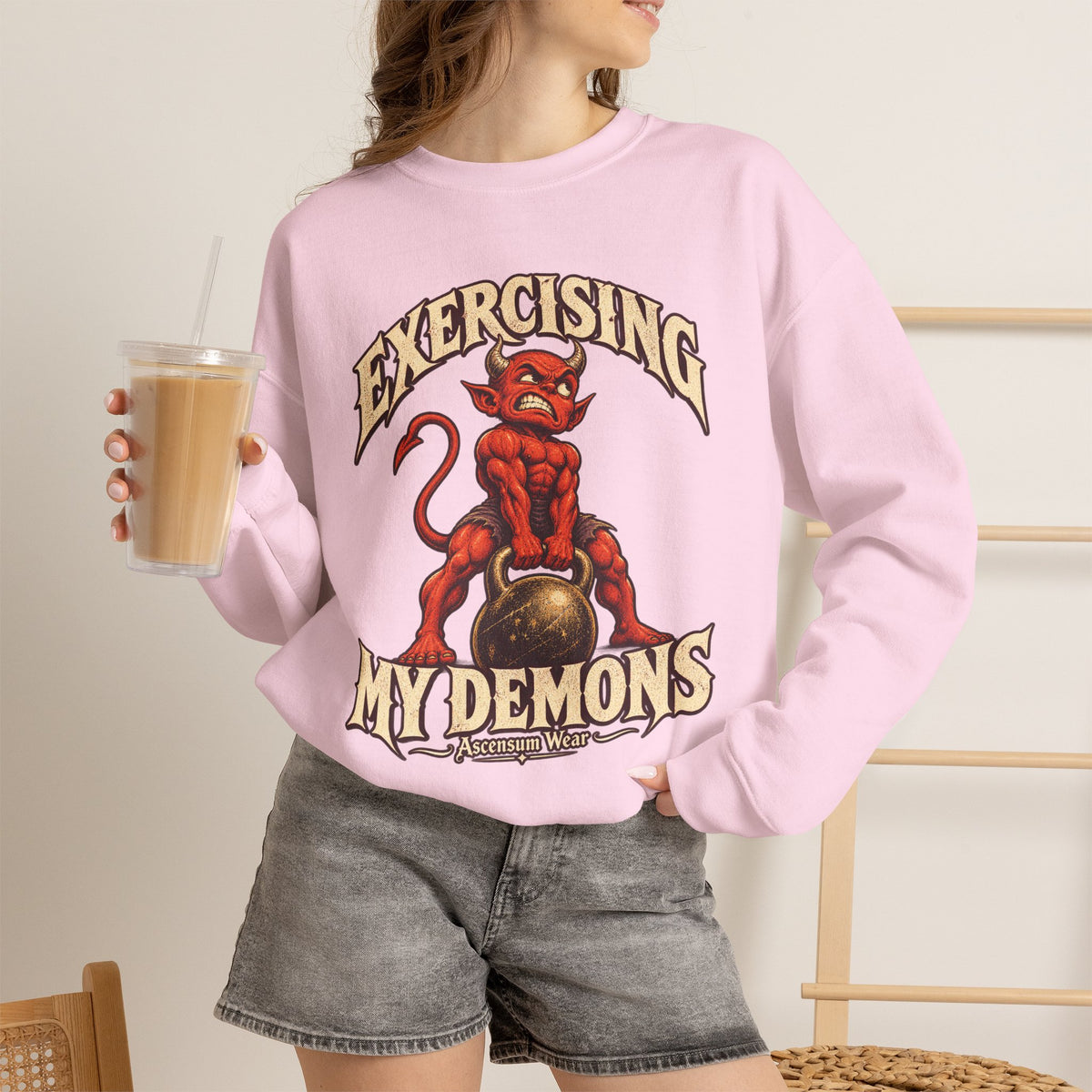 Exercising My Demons — Halloween Unisex Crewneck | Ascensum Wear