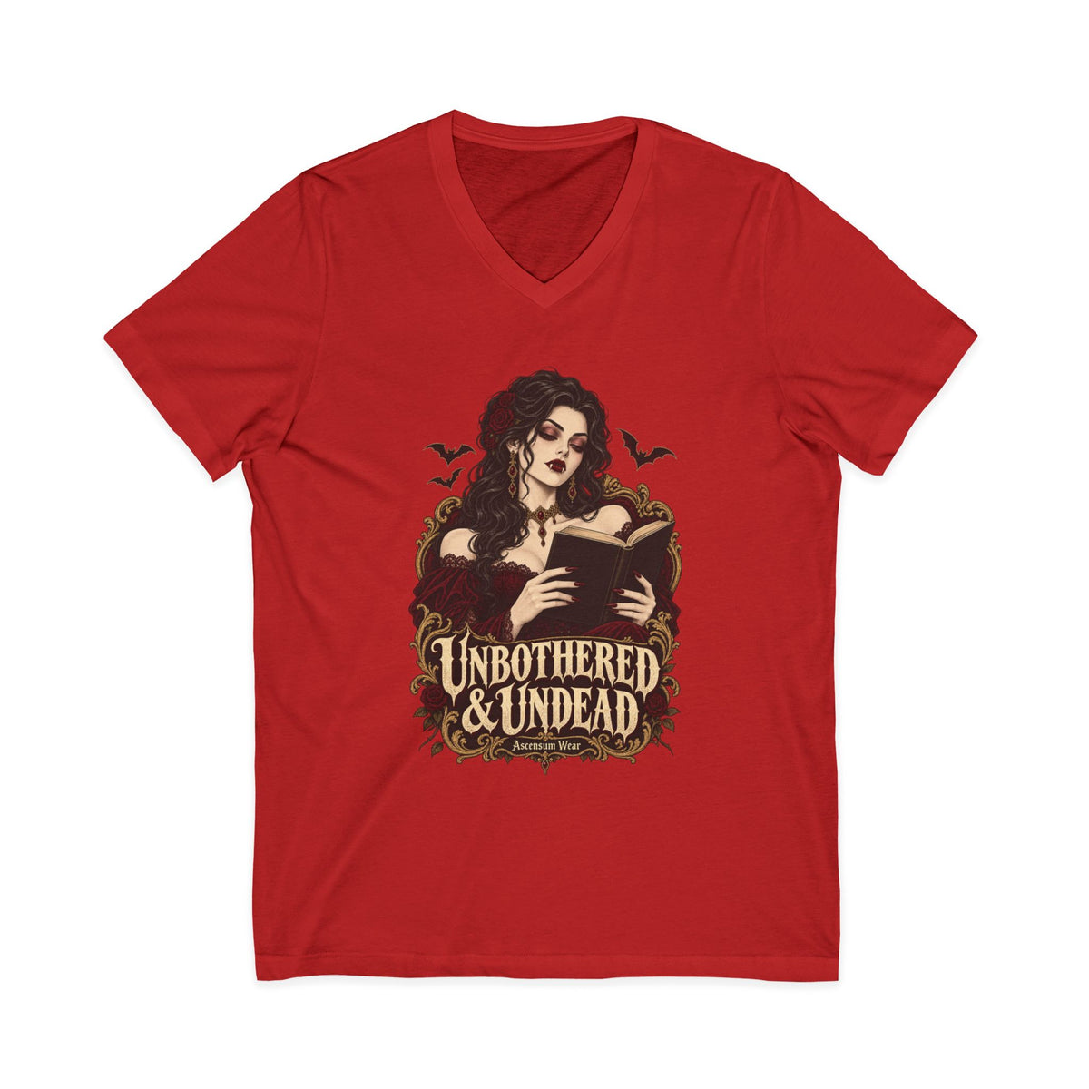 Unbothered & Undead — Women's Gothic Halloween V Neck | Ascensum Wear