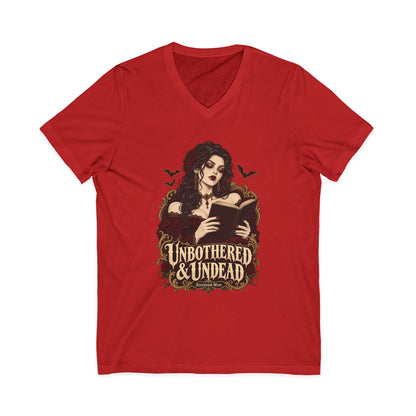 Unbothered & Undead — Women's Gothic Halloween V Neck | Ascensum Wear