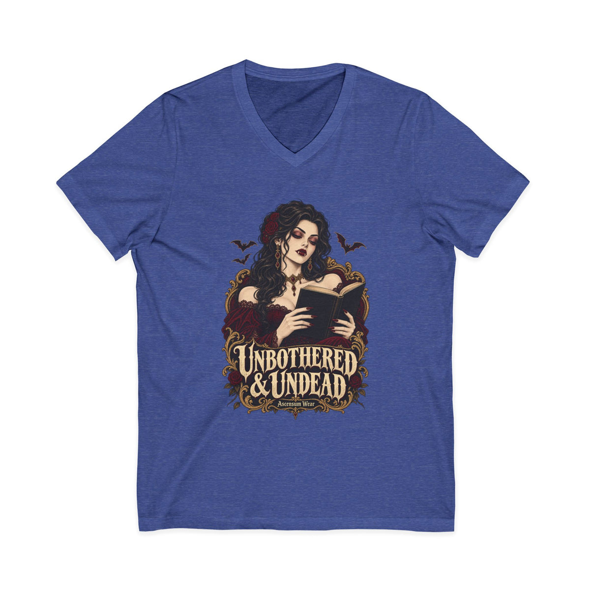 Unbothered & Undead — Women's Gothic Halloween V Neck | Ascensum Wear
