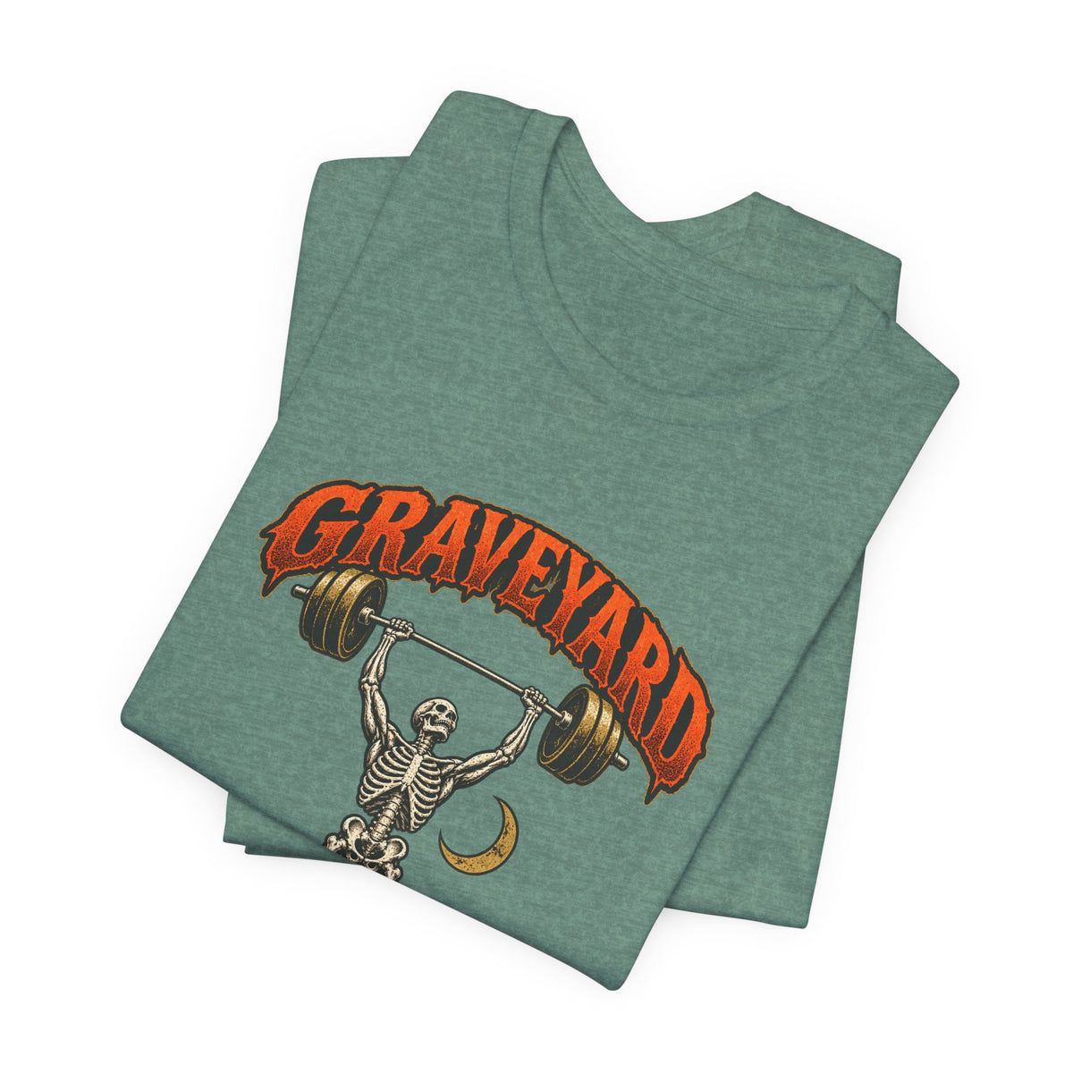 Graveyard Shift — Skeleton Weightlifter Front Print Tee | Ascensum Wear