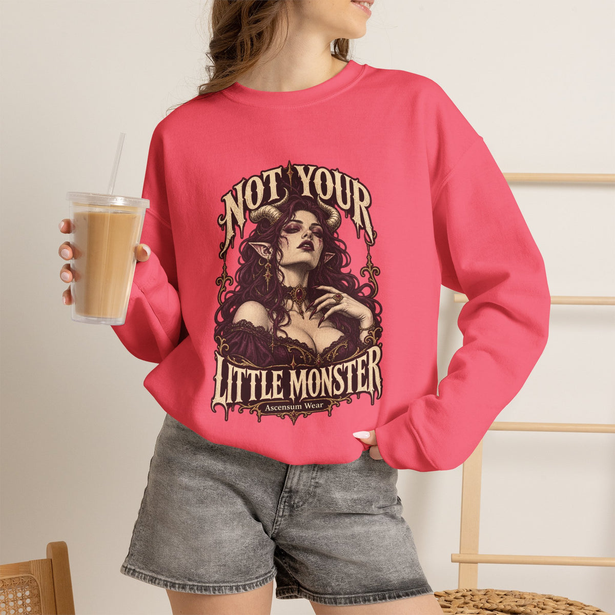 Not Your Little Monster — Halloween Graphic Crewneck | Ascensum Wear