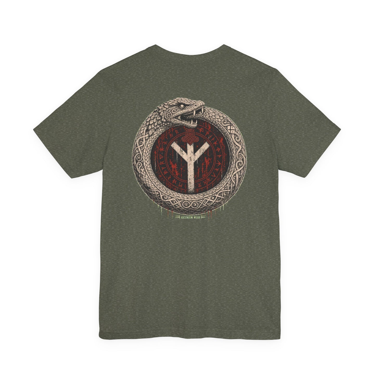 Jörmungandr — Norse Serpent Ring Back Print T-Shirt | Ascensum Wear