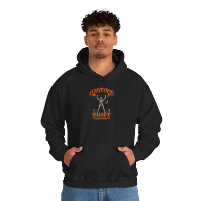 Graveyard Shift — Skeleton Weightlifter Front Print Hoodie | Ascensum Wear