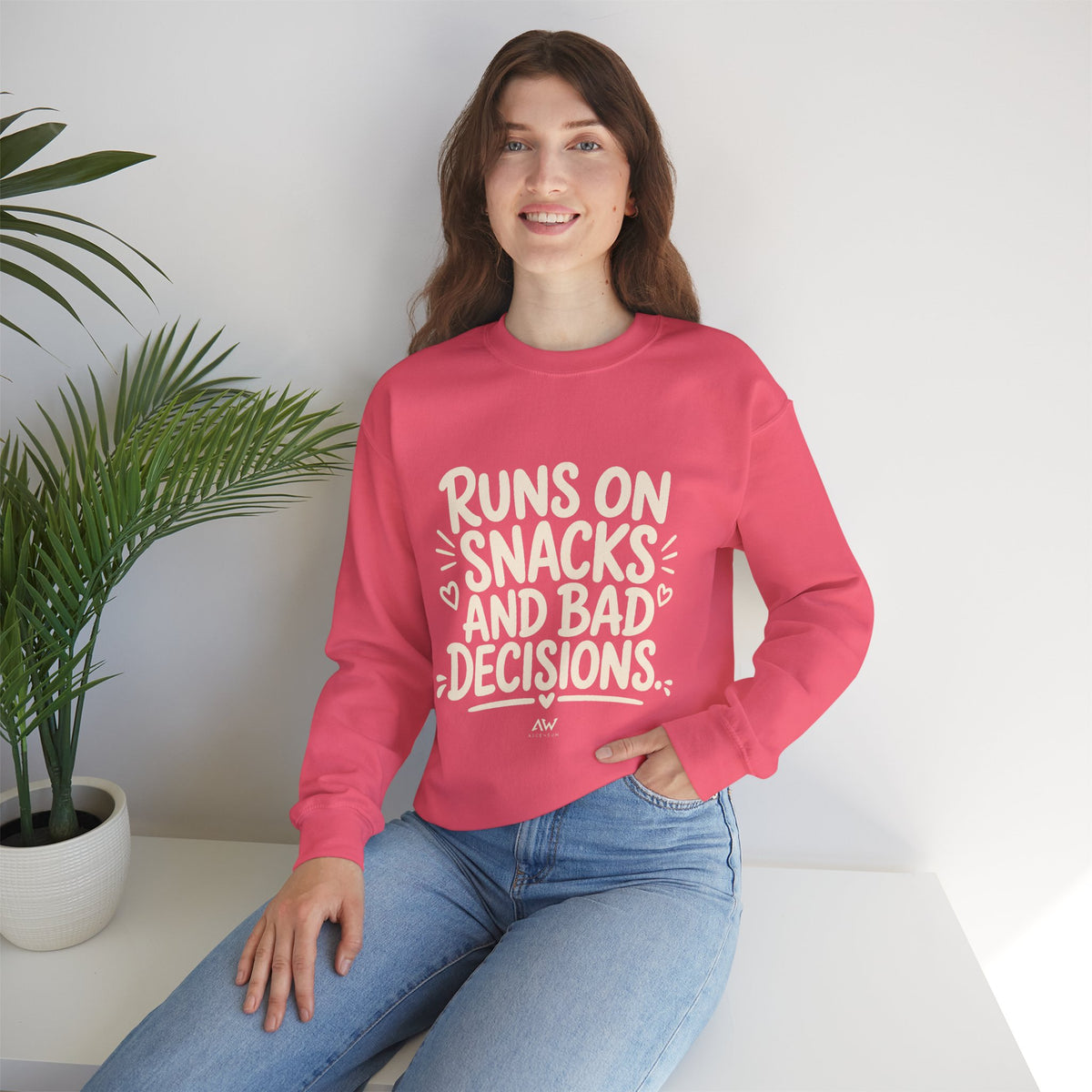Runs On Snacks And Bad Decisions — Women's Empowerment Crewneck | Ascensum Wear